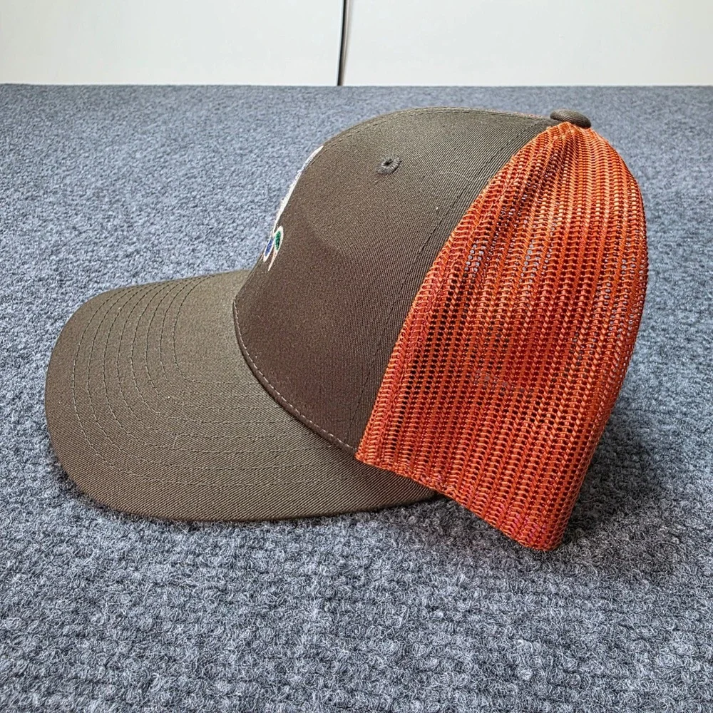 Richardson 115 Trucker Hat Cap Brown Orange Mallard Duck Flying Embroidered M/LG